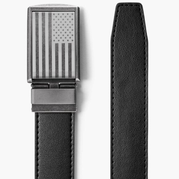 SLIDEBELTS CLASSIC AMERICAN FLAG BELT BLACK  Gunmetal buckle - Picture 6 of 10